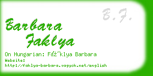 barbara faklya business card